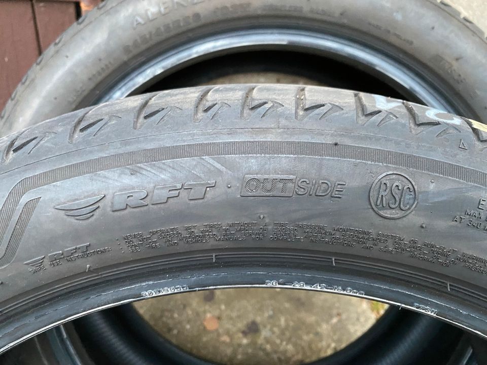 2 Sommerreifen Bridgestone 245/45R20 103W Runflat gebraucht 2021 in Marienberg