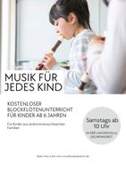Kostenloser Blockflötenunterricht für Kinder ab 6 Jahren Niedersachsen - Delmenhorst Vorschau
