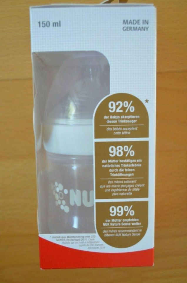 NUK Nature Sense S Baby Flasche Trinksauger 150 ml 0-6 Monate NEU in Obertshausen