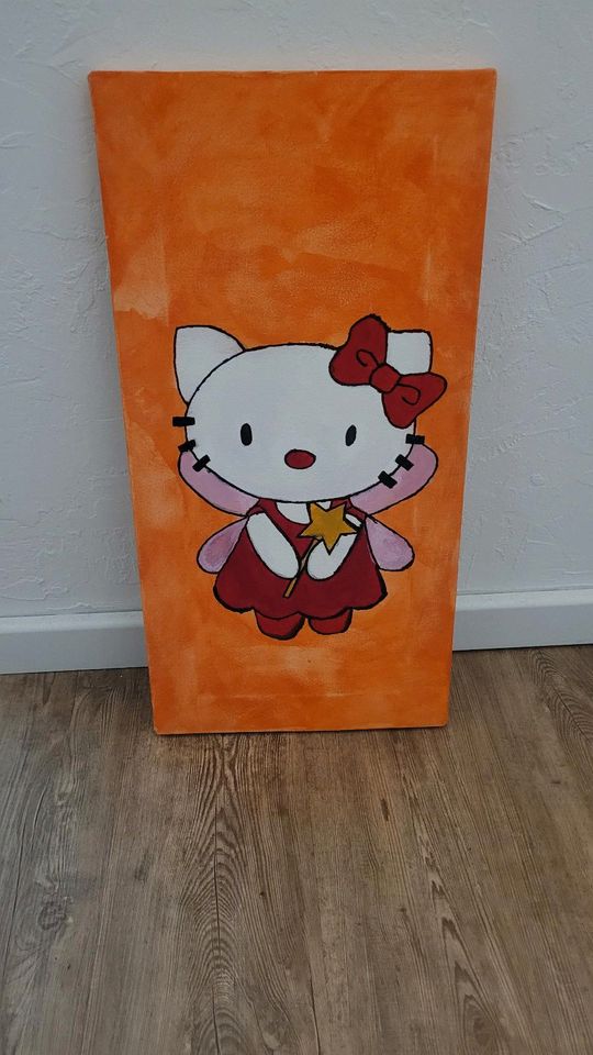Hello Kitty Bild leider Keilrahmen gemalt in Weingarten