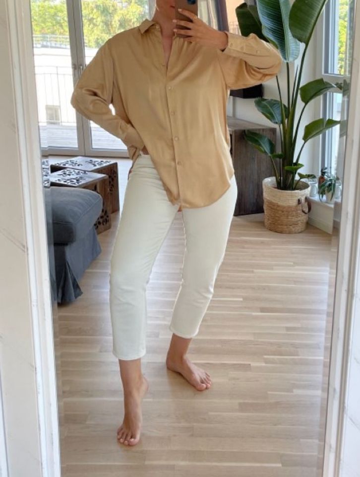 LILYSILK oversized Seiden Bluse Shirt Gr. L camelfarben in Hamburg