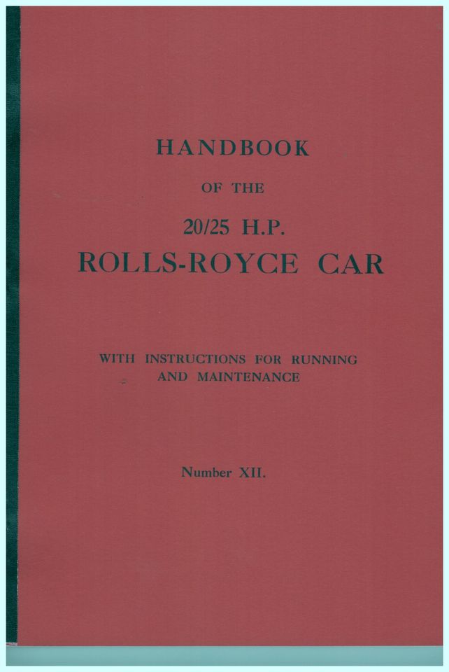 Handbook of the 20/25 H.P. Rolls-Royce Car in Küssaberg