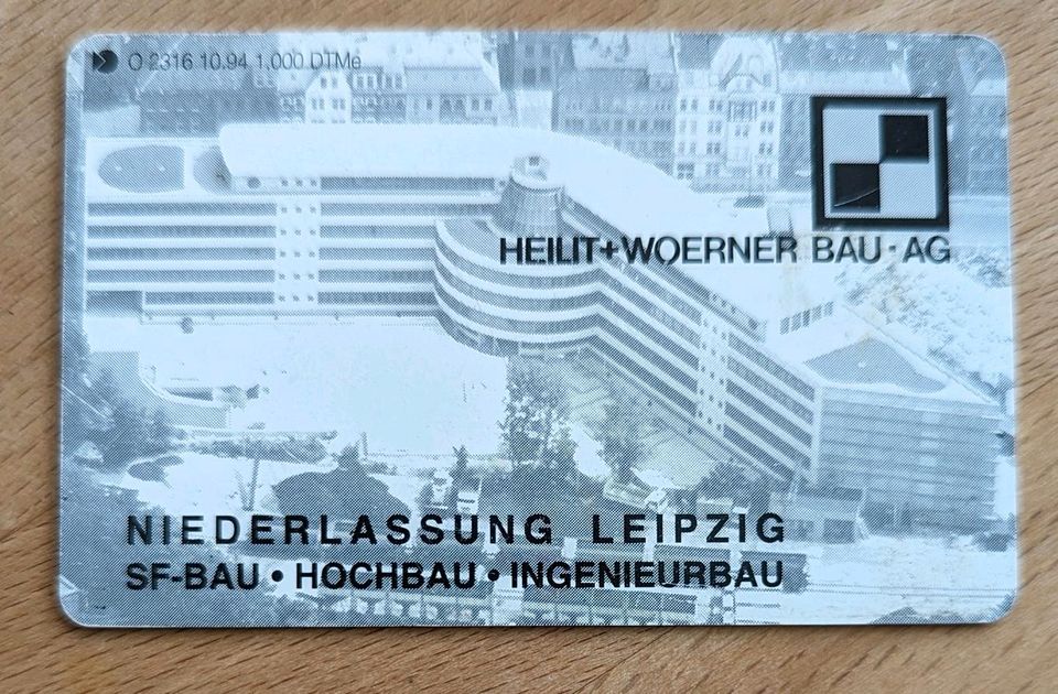 Heilit+Wörner Bau AG Telefonkarte 6 DM in Leipzig
