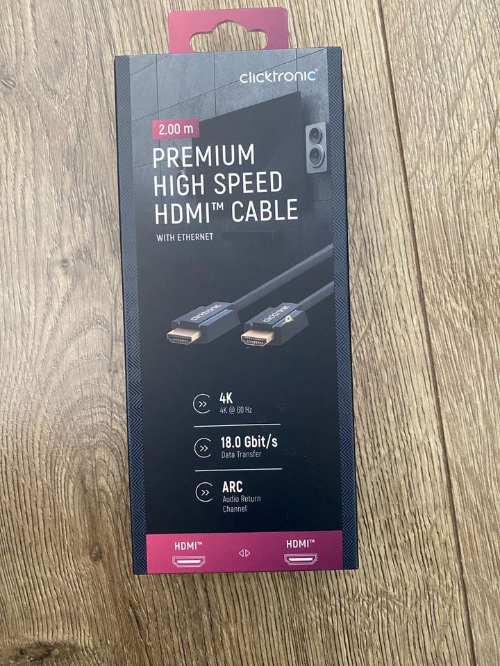 Clicktronic Premium High Speed HDMI auf HDMI Kabel 2.0m wie NEU in Stuttgart