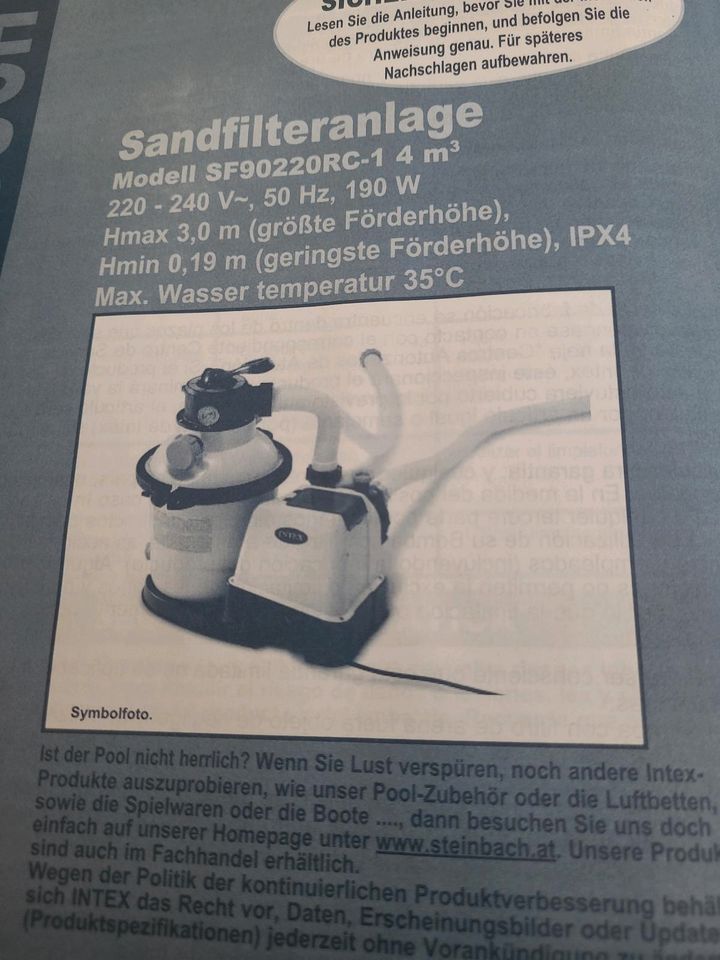 Sandfilteranlage von INTEX in Wittlich