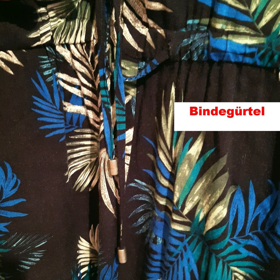 KURZOVERALL JUMPSUIT SCHWARZ GR. S BUNT BLÄTTERMUSTER 4€ in Potsdam