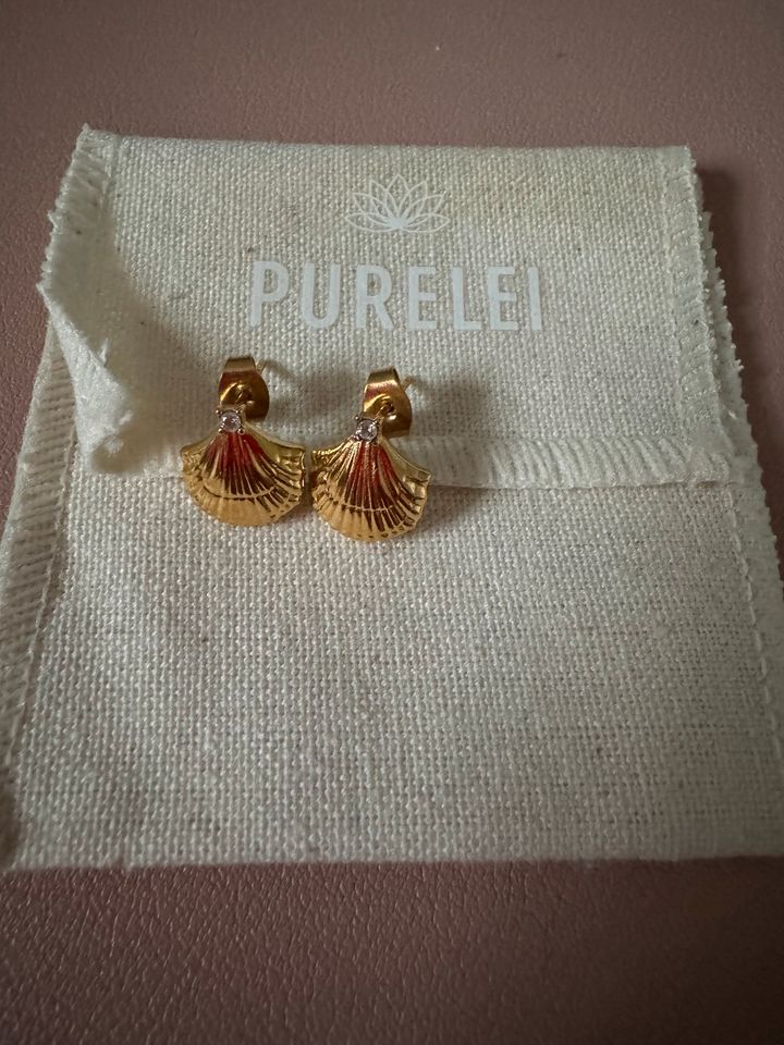 Purelei Ohrstecker mit Muscheln, vergoldet, NEU in Langeln