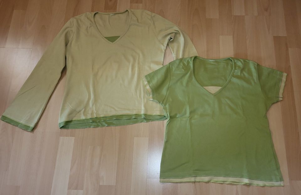 2 tolle moderne Shirts, Gr.44/46, Grüntöne, NEUWERTIG! in Gehren