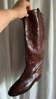 Braune Lederstiefel mit Kroko-Prägung Gr 6,5 Nordrhein-Westfalen - Brühl Vorschau
