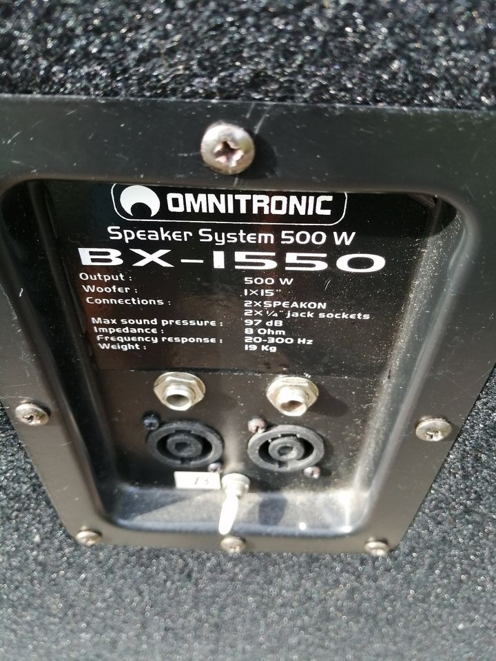 Disco Lautsprecher Omnitronic BX-1550 Subwoofer 500W Subwoofer in Weimar