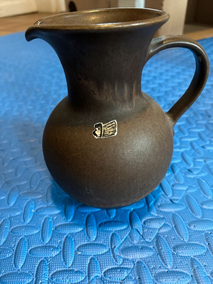 Krug Vase Silberdistel Keramik braun 60er Jahre in Brokstedt