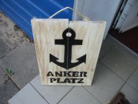 Schild aus Massivholz - ANKER PLATZ - Handarbeit Maritim - Unikat Häfen - Bremerhaven Vorschau