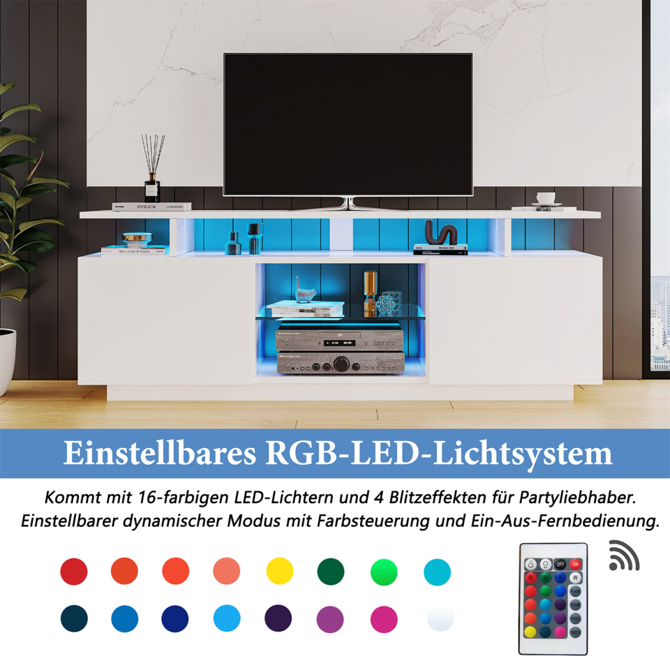 TV Schrank LED Lowboard Sideboard Fernsehschrank Fernsehtisch in Merenberg