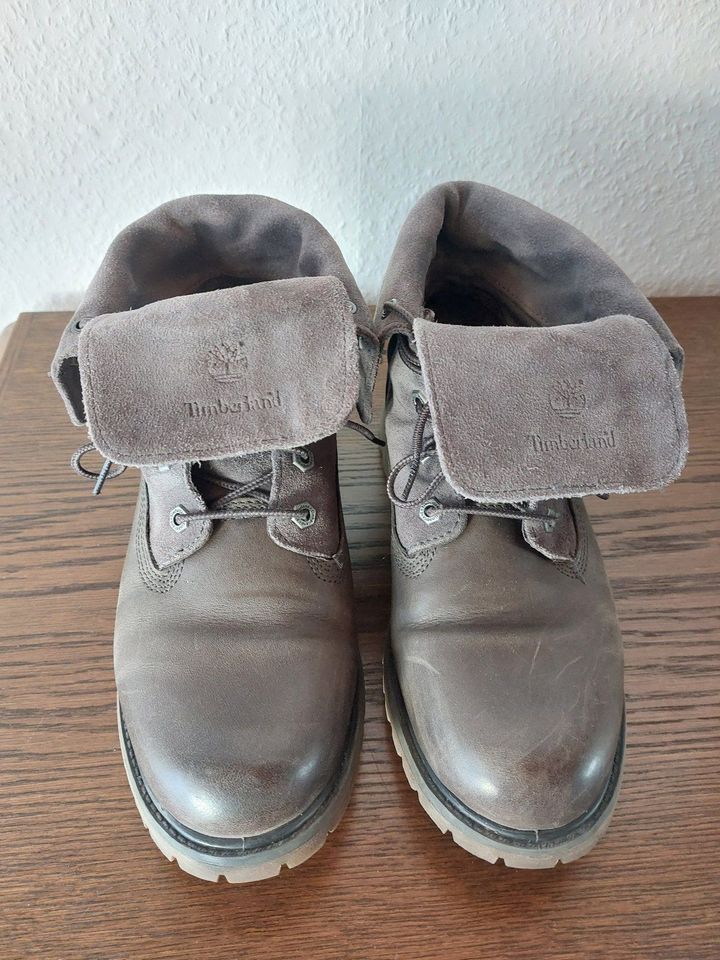 Timberland Stiefel Damen Roll Top grau Leder Gr. 41 in Rüsselsheim