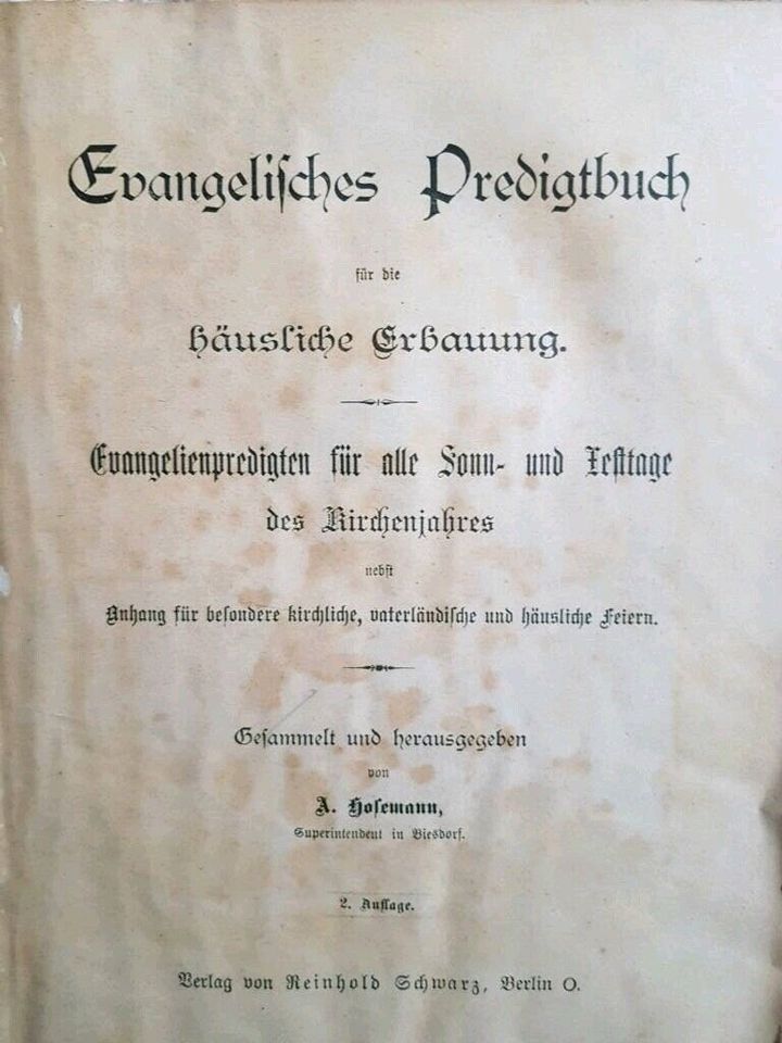 Bibel Evangelisches Predigtbuch ca. 1885 - 1890 in Frohburg