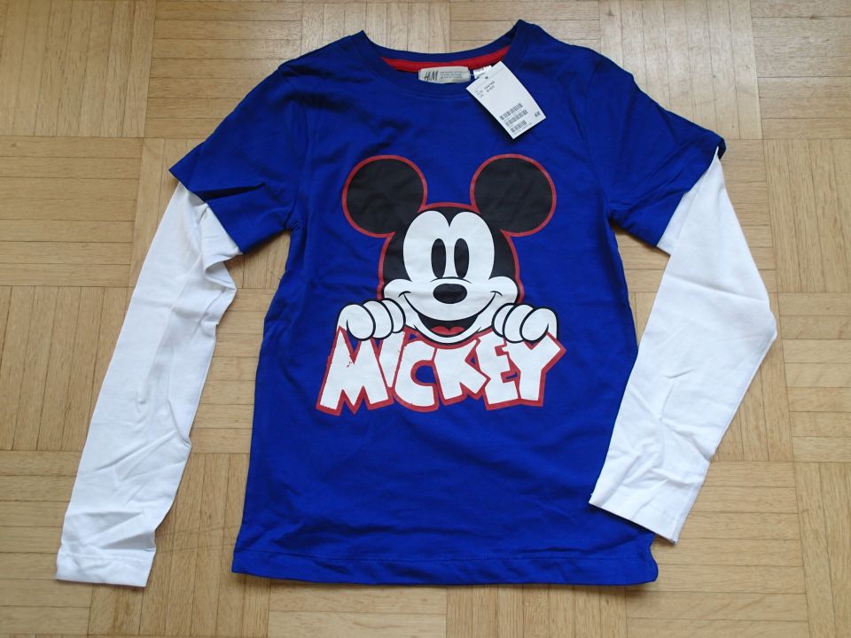 Mickey Maus Langarmshirt Gr. 134 140 H&M blau OVP mit Etikett in Rosenheim