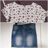 XS 34 36 H&M Tunika Bluse Shirt Creme & only Jeans Rock Niedersachsen - Achim Vorschau
