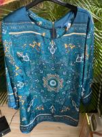Tunika seidig türkis blau grün Montego Bluse Ornamente Hippie Düsseldorf - Bilk Vorschau