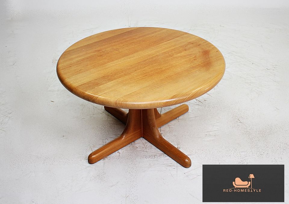 Retro Beistelltisch Vintage Rund Holz Massiv Design 70er MID in Lage