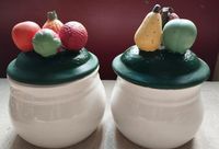 2 Keramikdosen mit Früchten Deko Zuckerdose Dose Aufbewahrung Thüringen - Altenburg Vorschau