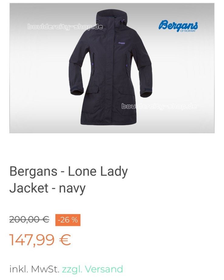 Bergans Lone Lady Jacket Jacke Parka Gr.M 40 in Hopsten