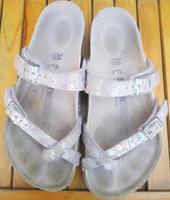 Birkenstock damen Pantoletten gr.36/37 lila metallic fast neu West - Höchst Vorschau