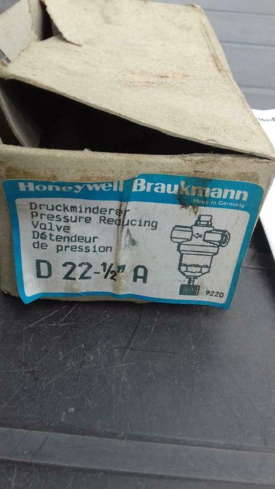 Druckminderer D 22 1/2 " von Honeywell Brauckmann unbenutzt in Luschendorf 