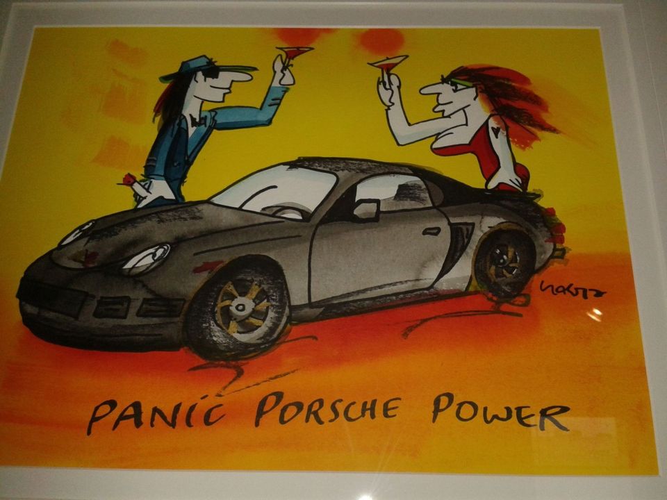 Original Aquarell Udo Lindenberg panic Porsche power - SELTENST in München