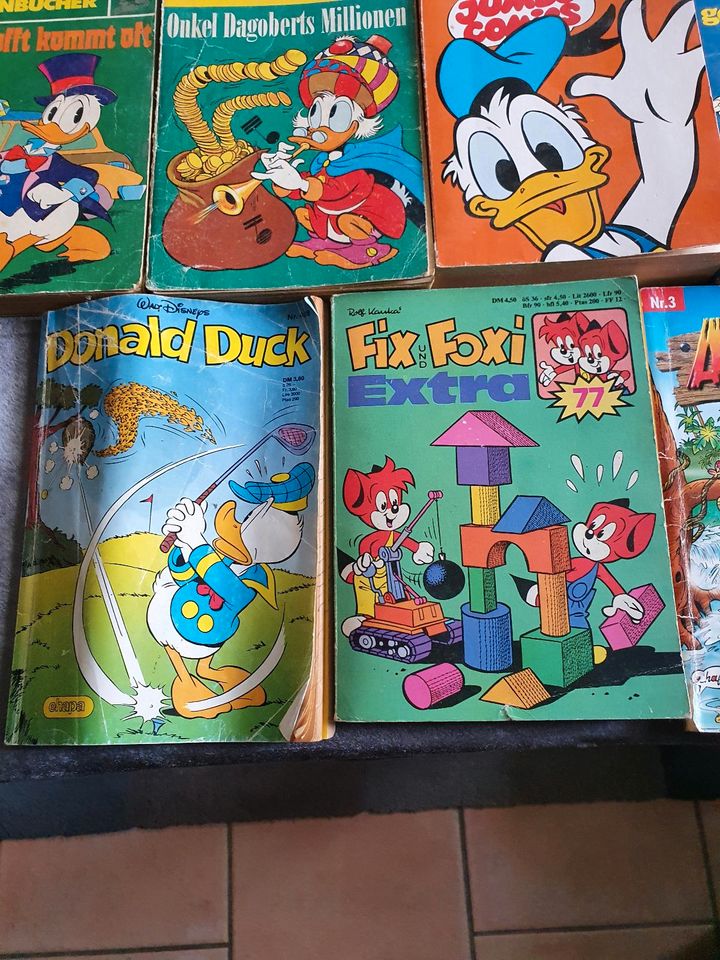 Taschenbücher,  Konvolut Donald Duck, Dagobert,  Fix und Foxi in Pappenheim