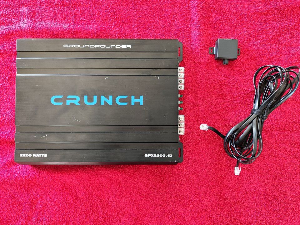 Crunch Endstufe GPX 2200.1d + ext Bass remote control in Elchingen