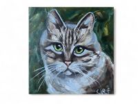 Ölgemälde «Katze» 30x30cm - Unikat - handgemalt - signiert Baden-Württemberg - Holzgerlingen Vorschau