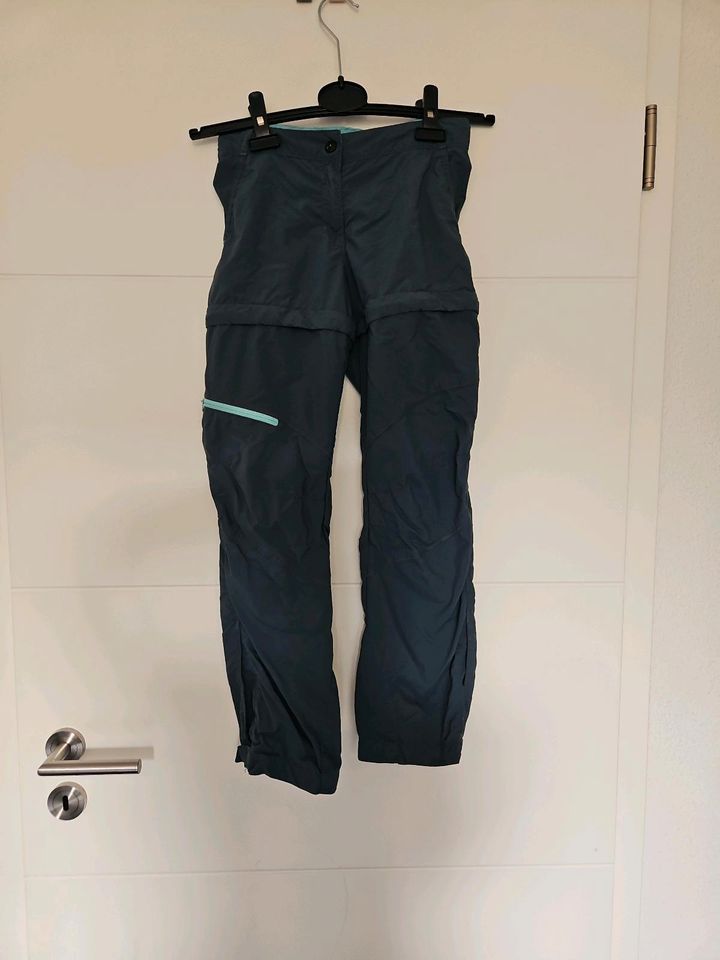 Wanderhose Zip Decathlon Quechua 10-11y 141-148cm, mint grau in Eggenstein-Leopoldshafen