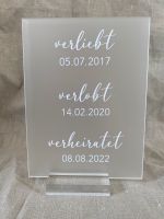 Acrylschild Verliebt, Verlobt, verheiratet Hochzeit leihen kaufen Schleswig-Holstein - Lübeck Vorschau