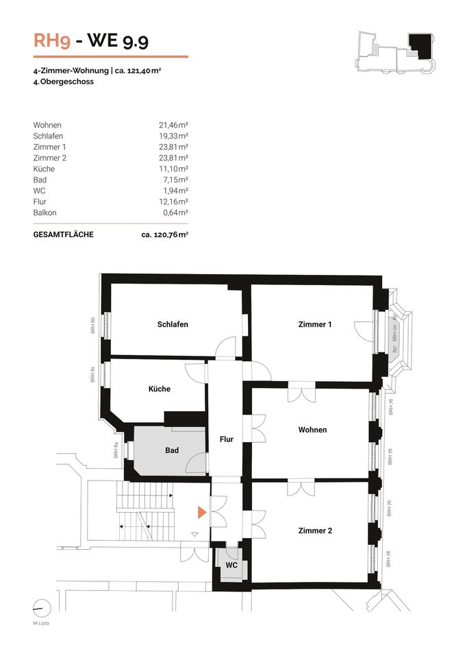 Liebevoll sanierte 4 Zimmer Wohnung mit Balkon in den Riehmers Hofgärten - Kreuzberg in Berlin