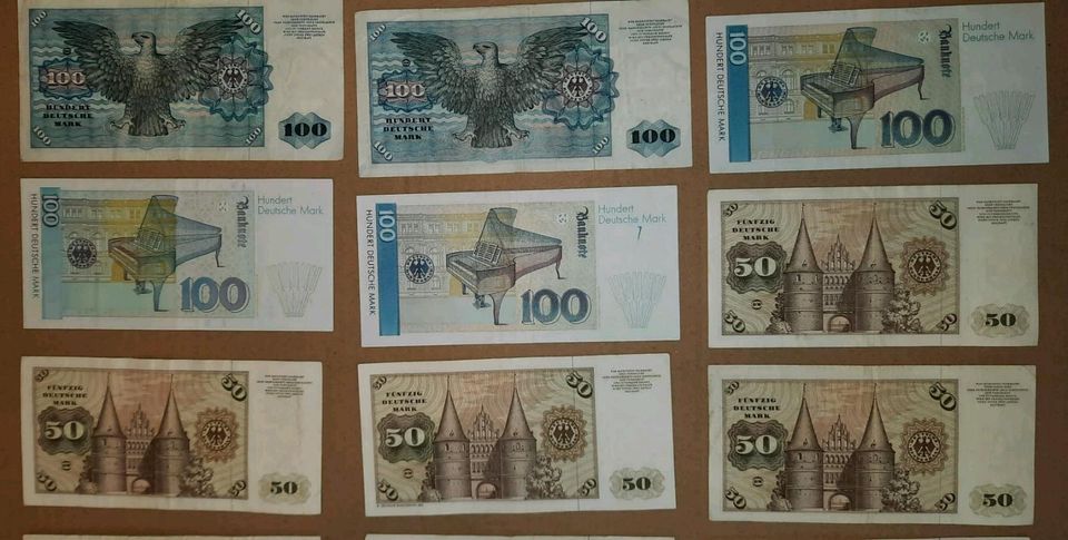 1000 DM Schein Banknote Mark Sammlung 5 bis 100 Mark in Quickborn