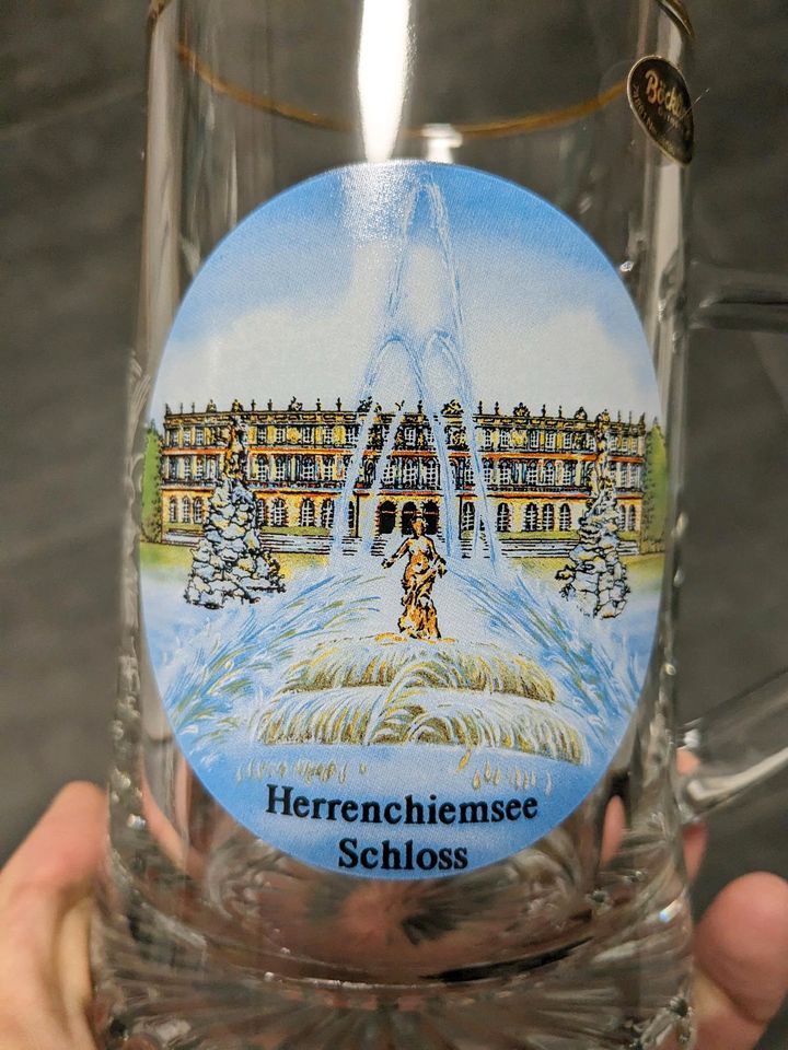 Glaskrug Bierglas Böckling Motiv Schloss Herrenchiemsee in Edingen-Neckarhausen