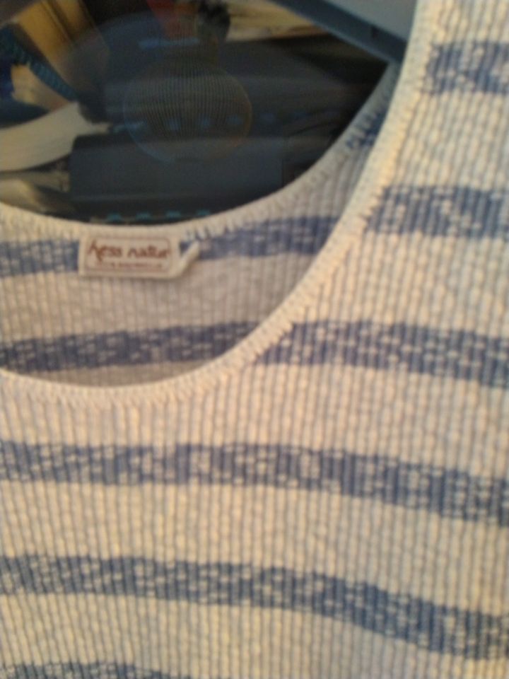 Hess natur Pulli Pullover Shirt beige weiss blau Streifen 42 44 L in Berlin