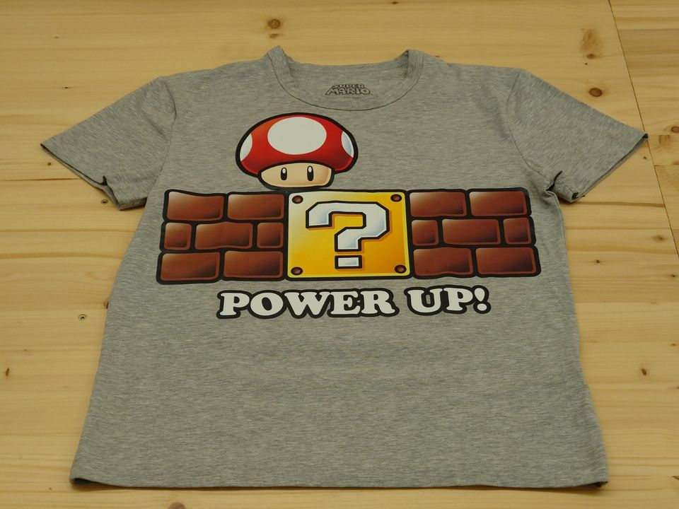 bioworld Super Mario Power Up! Herren T-Shirt Größe S grau in Zwingenberg