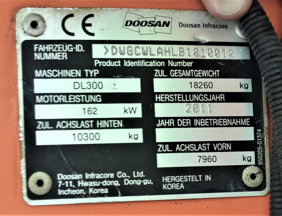 DOOSAN DL300 RADLADER 3,1m* SCHAUFEL KLIMA 40Km/h ZULASSUNG in Hessisch Oldendorf