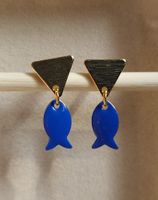 Ohrringe Ohrstecker Fische doppelseitig emailliert blau Emaille Rostock - Evershagen-Süd Vorschau