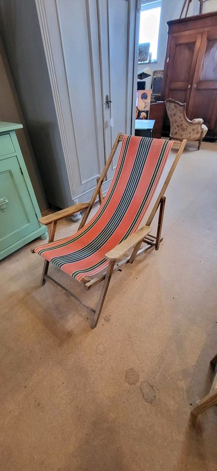 Deckchair antik Liegestuhl vintage in Kapellen-Drusweiler