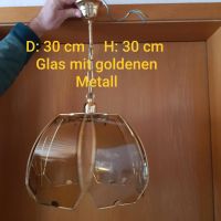 Lampe Hängelampe Glas Metall golden Bayern - Miesbach Vorschau