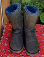 UGG damen Lammfell Stiefel gr.39 graublau fast neu, Wildleder West - Unterliederbach Vorschau