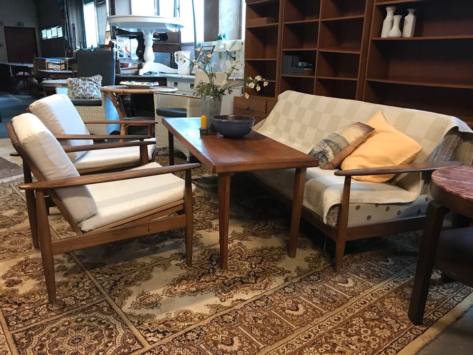 Musterring, Teakholz, Vintage Sessel und Sofa, Lounge, Designmöbe in Flintbek