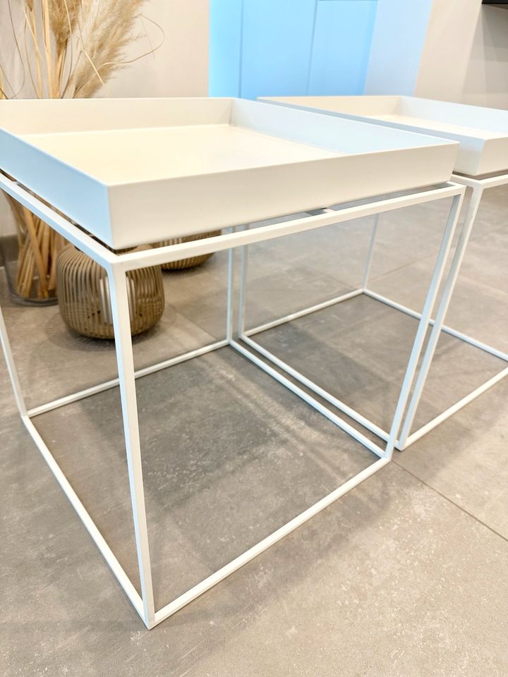 2x HAY Tray Table Couchtisch Beistelltisch weiß 40x40 cm in Montabaur