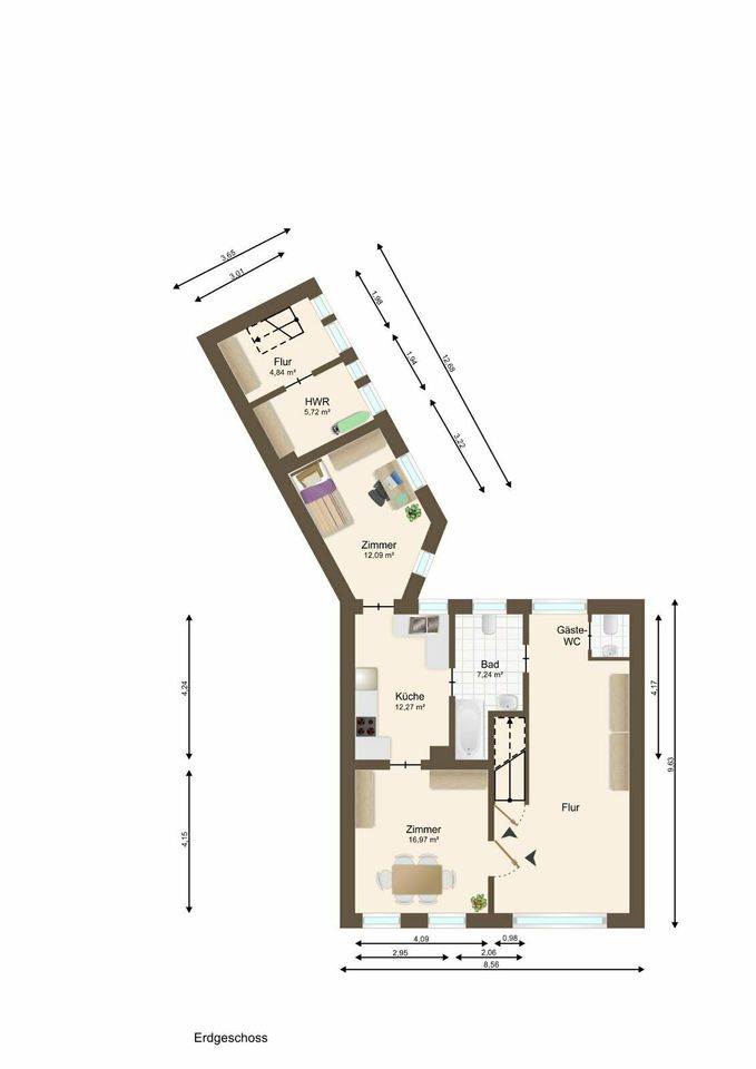attraktives Mehrfamilienhaus mit 3 Wohnungen, Garten, Hof, Keller und Nebengelass in Teterow