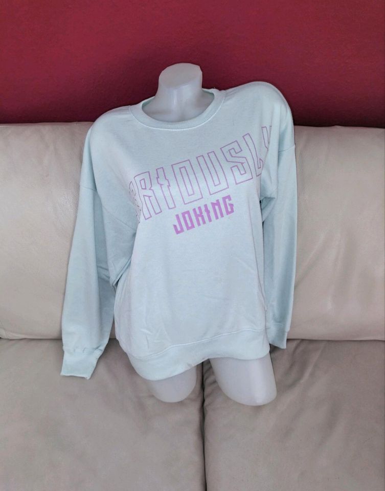 Sweatshirt türkis pastell mint hellblau lila Pullover Pulli Print in Schwieberdingen