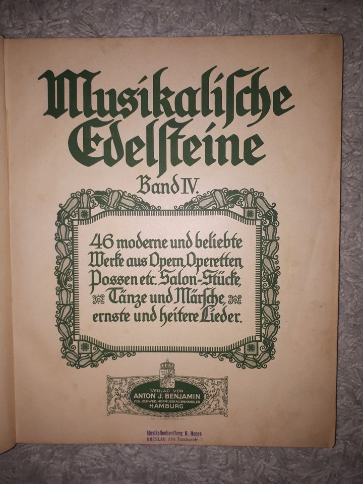 Musikalische Edelsteine Band IV, antiquar. Notenbuch für Piano in Dresden