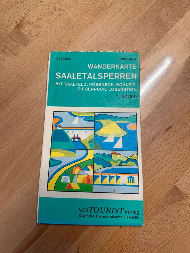 Wanderkarte "Saaletalsperren" DDR, 1977, Sammler in Leipzig
