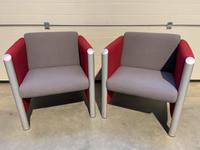 2x WILKHAHN Loungechair Set Stoffpolster rot grün Alu matt München - Allach-Untermenzing Vorschau
